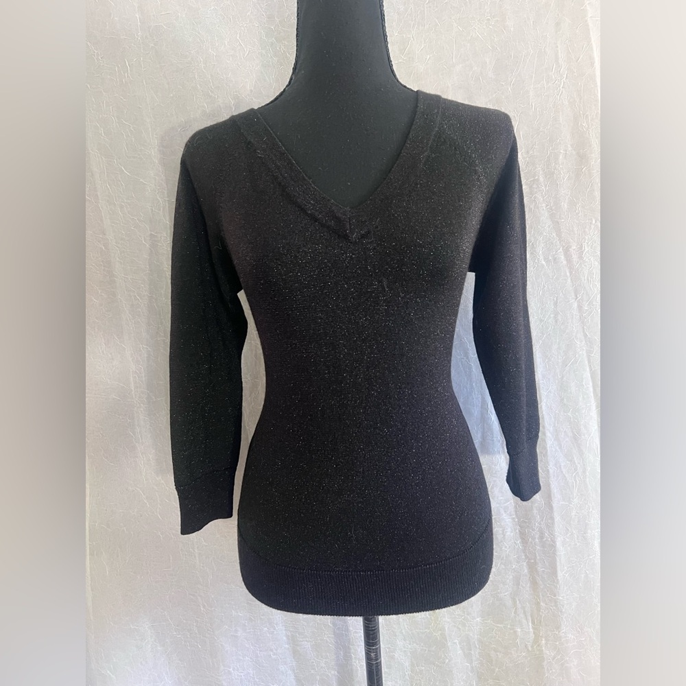 V-Neck Black Sparkle lightweight Sweater